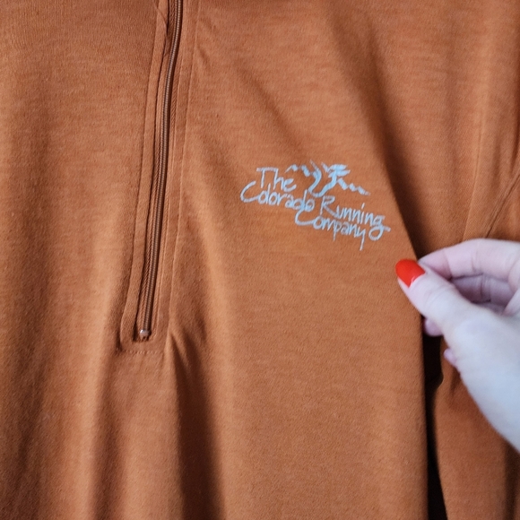 SPORT SCIENCE 1/4 zip Polywool T-Shirt tech shirt athletic running in orange XL - Picture 4 of 9
